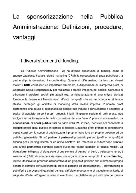 schemi di sponsorizzazione pubblica
