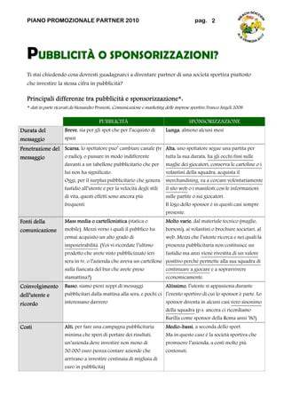 schema flussi sponsorizzazioni pubblicità