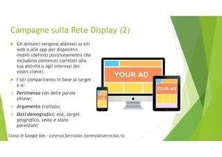 rete display grafico esempio posizionamenti (8 parole)