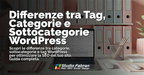 Differenze categorie vs tag (schema grafico breve)
