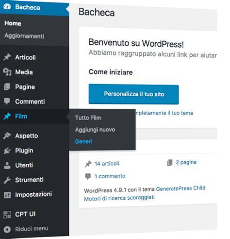 Esempio di tassonomie personalizzate in WordPress
