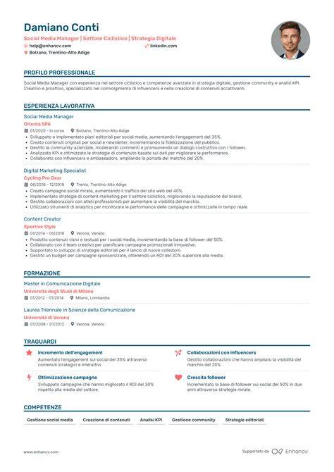 Schema di CV ottimizzato per ATS