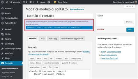 CTA nel footer e moduli di contatto