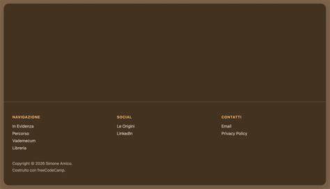 footer layout con tre colonne