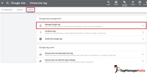 setup tag Google Ads e configurazioni