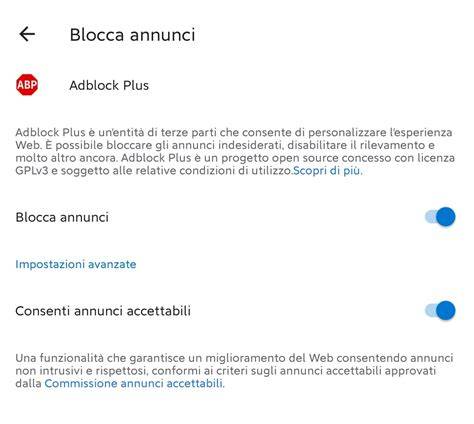 Blocco annunci e interfacce browser