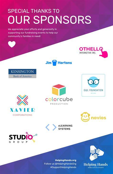 content organization for sponsor pages (8 words)